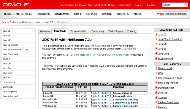 Download netBeans IDE