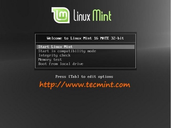 Boot Linux Mint 16 