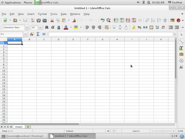 LibreOffice Calc Spreadsheet