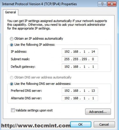 Enter Network Details