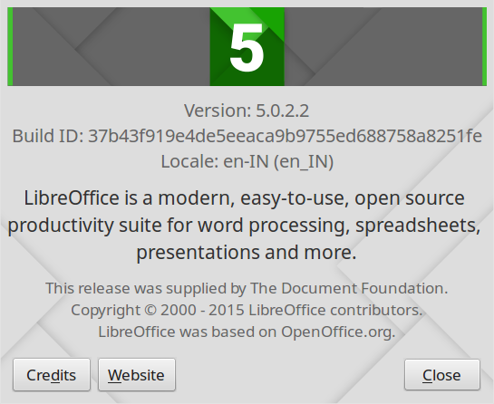 About LibreOffice 5.0 Version