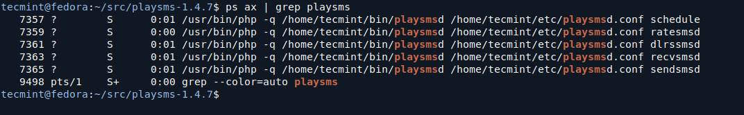 Check playSMS Daemon