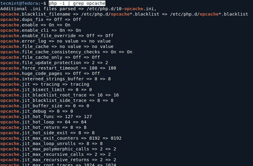 Check Opcache Installation