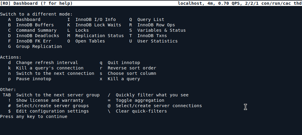 Innotop MySQL Monitoring Tool