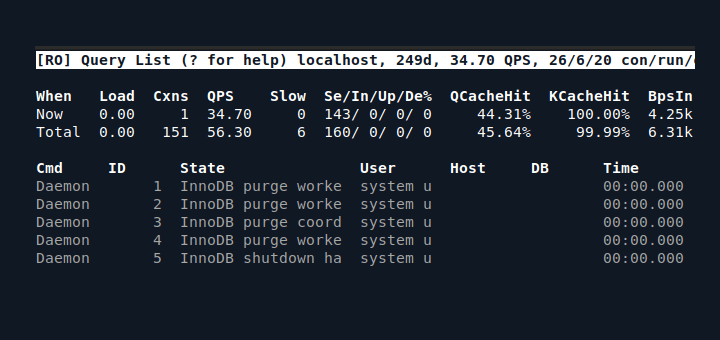 Innotop - MySQL Performance Monitoring Tool