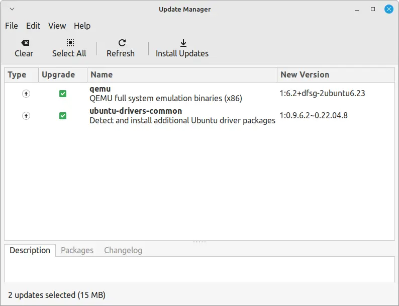 Linux Mint Update Manager