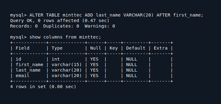 Basic MySQL Commands