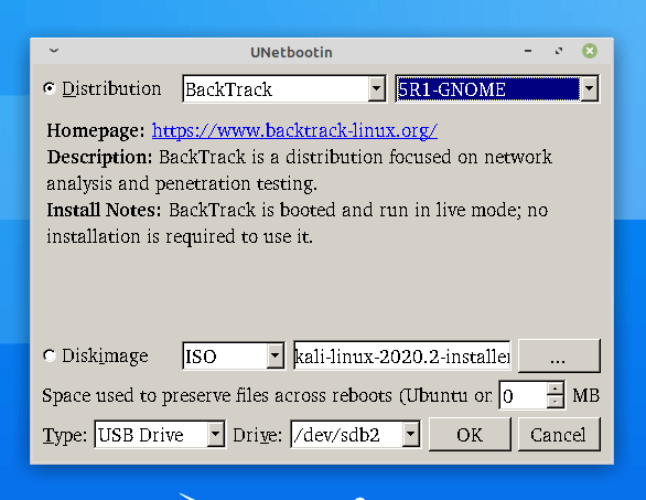 install linux on usb connected drive