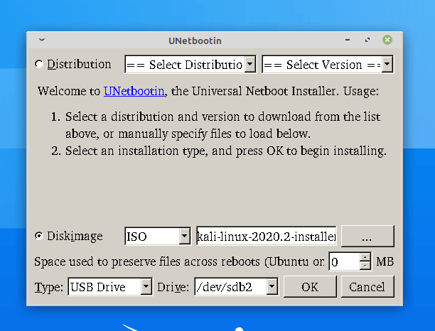 unetbootin no mountable file systems