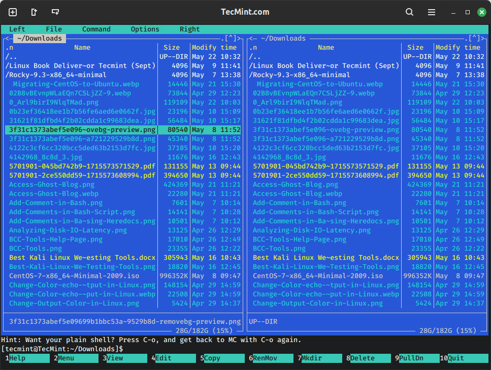 Midnight Commander Terminal File Manager
