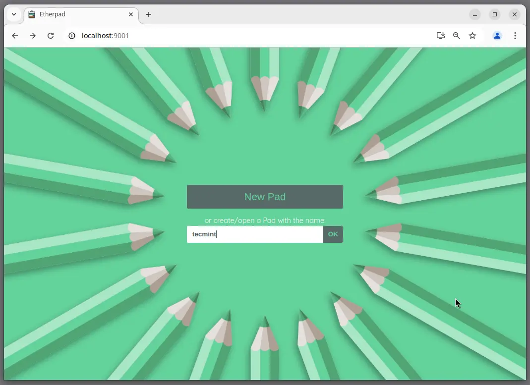Etherpad New Pad