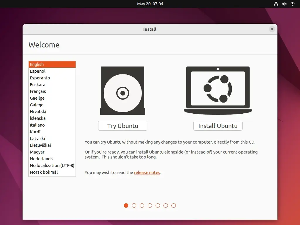 Try Ubuntu or Install Ubuntu