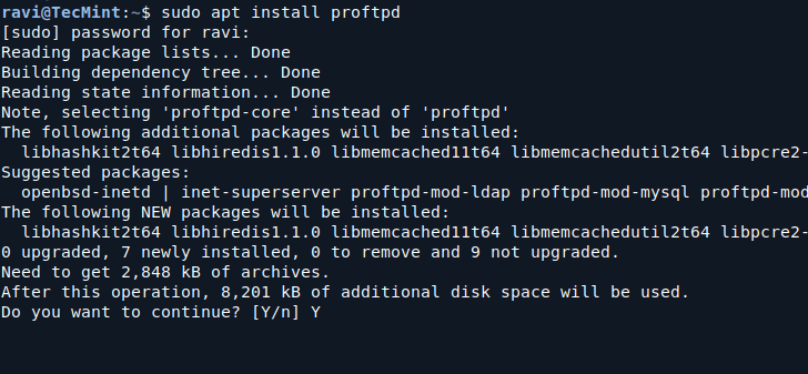 Install Proftpd in Ubuntu