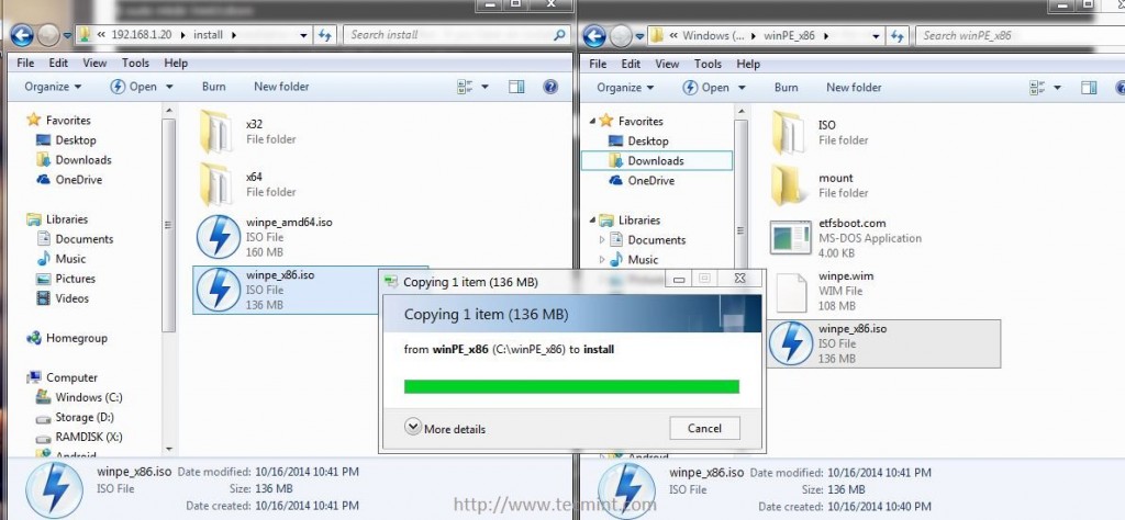 how to install windows 7 over a network