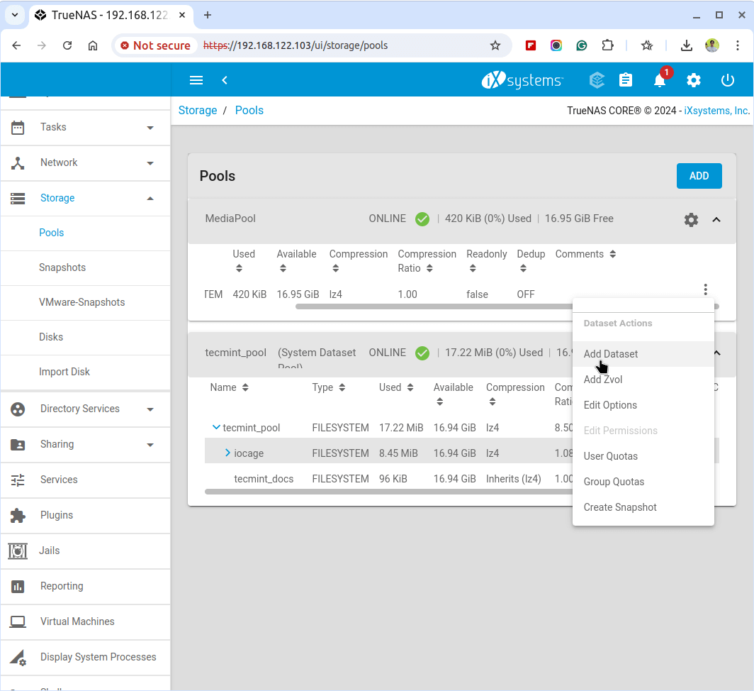 Choose Add Dataset for Plex