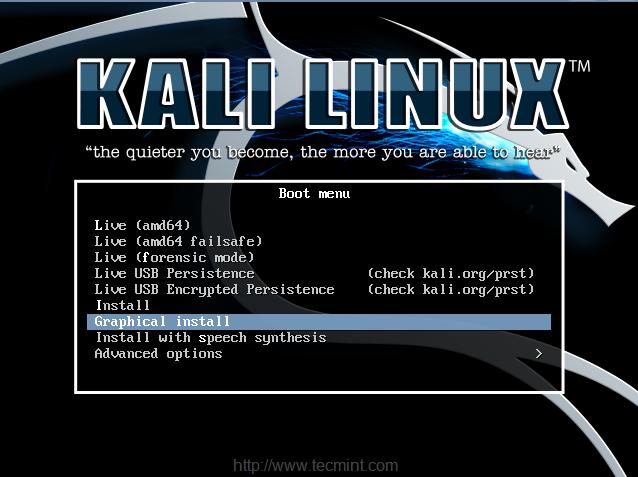 kali linux usb install