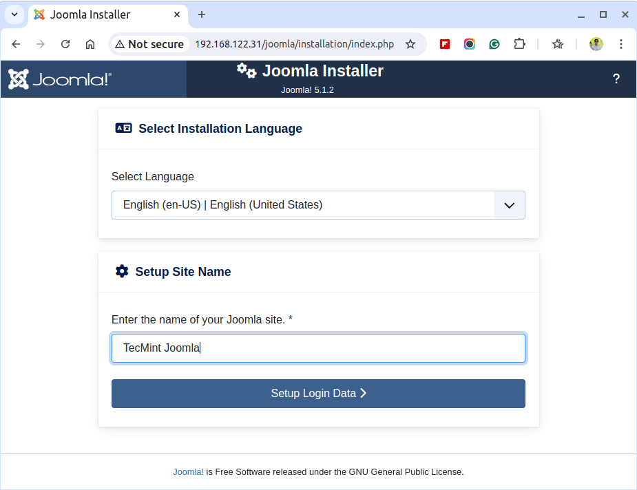 Joomla Installation Language