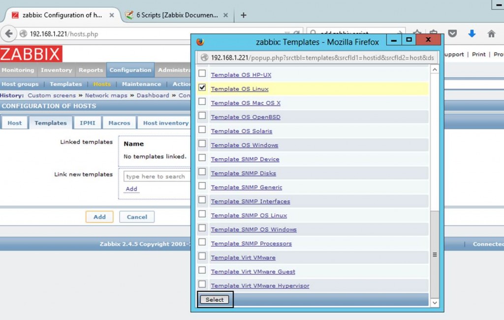 Zabbix mac os настройка