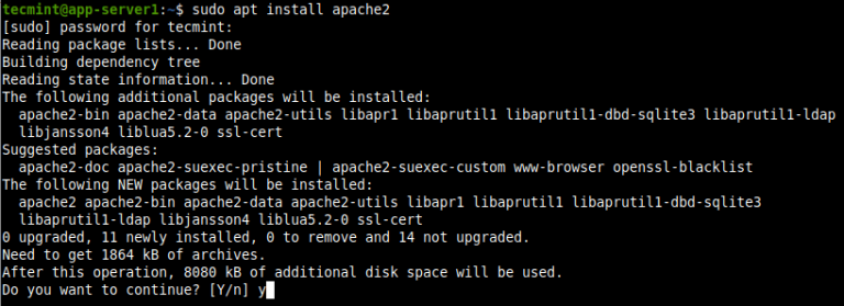 ubuntu install phpmyadmin apache2