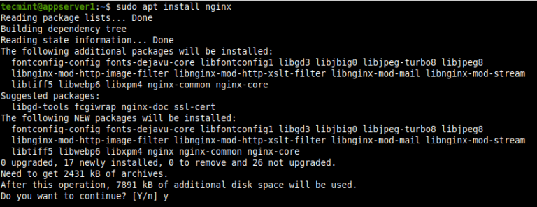 sudo apt install phpmyadmin nginx