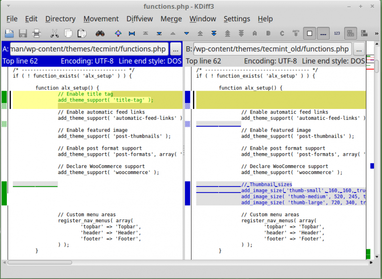 linux compare folders