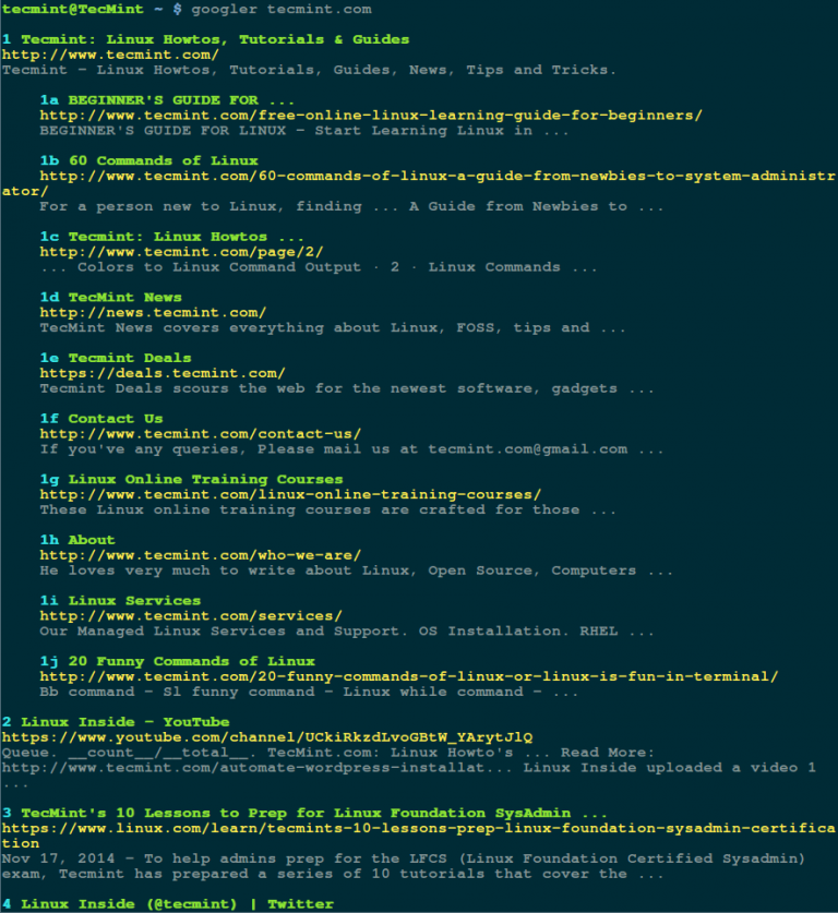 Googler: A Command Line Tool to Do 'Google Search' from Linux Terminal