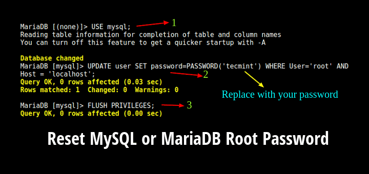 How To Reset MySQL Or MariaDB Root Password In Linux