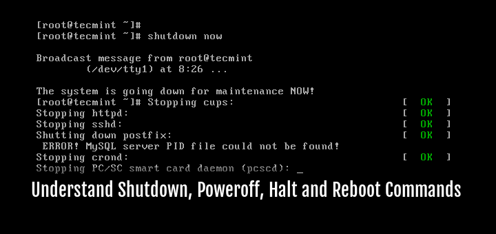 Understanding Shutdown Poweroff Halt And Reboot Commands In Linux