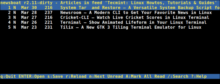 linux rss feed