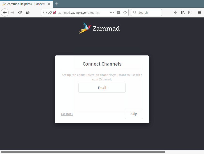 Setup Zammad Connect Channels