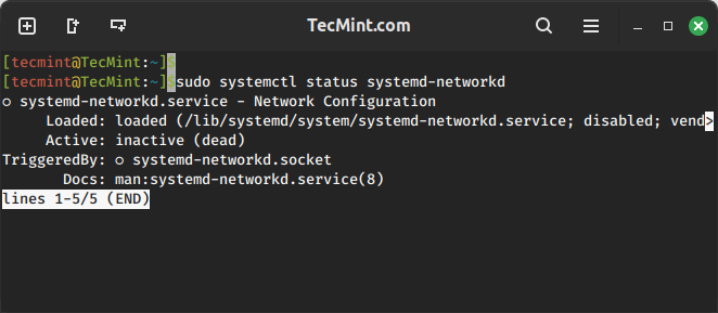 Check systemd-networkd Status