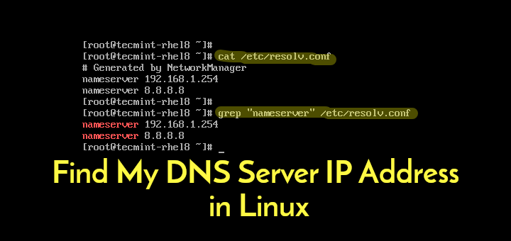 How To Find My DNS Server IP Address In Linux