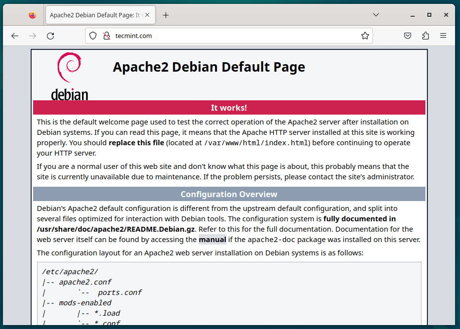 Check Apache Page