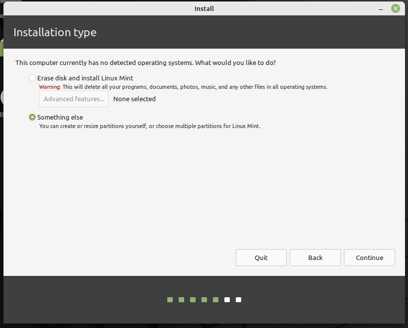 Choisissez Le Type D'Installation De Linux Mint