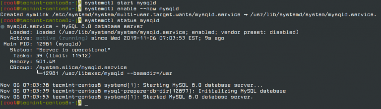 Удалить mysql centos 8