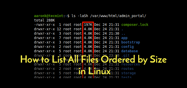 How To List All Files Ordered By Size In Linux