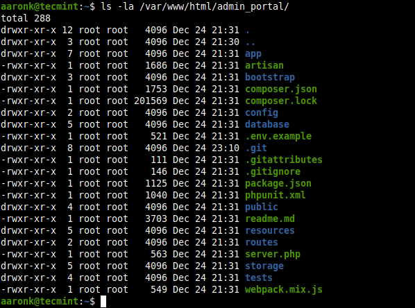 list hidden files linux terminal