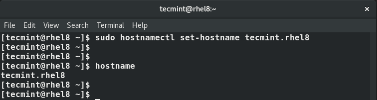 How To Change Hostname In CentOS RHEL 8