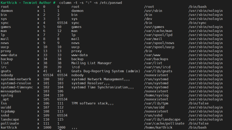 Different Ways To Use Column Command In Linux