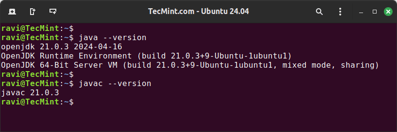 Check Java in Ubuntu
