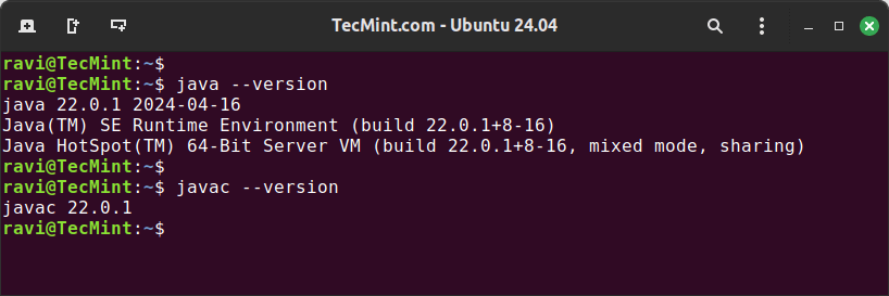 Verify Java in Ubuntu