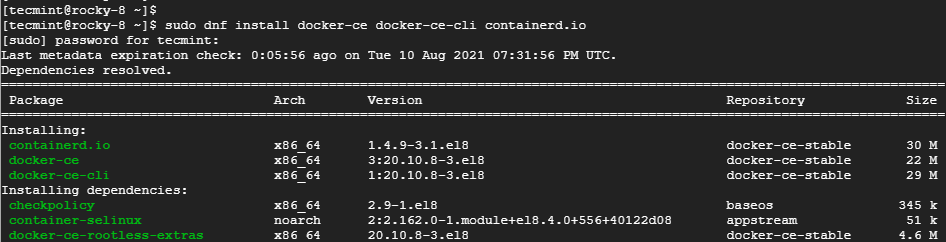 Install Docker in Rocky Linux