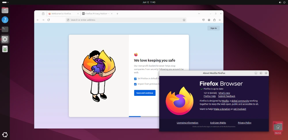 Firefox Running in Ubuntu