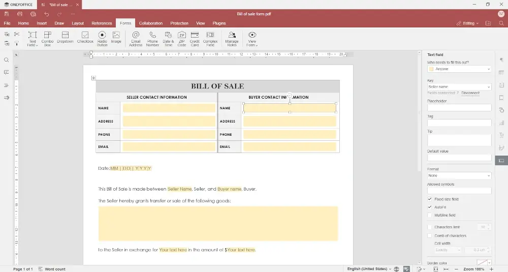 Add Form Fields and Properties