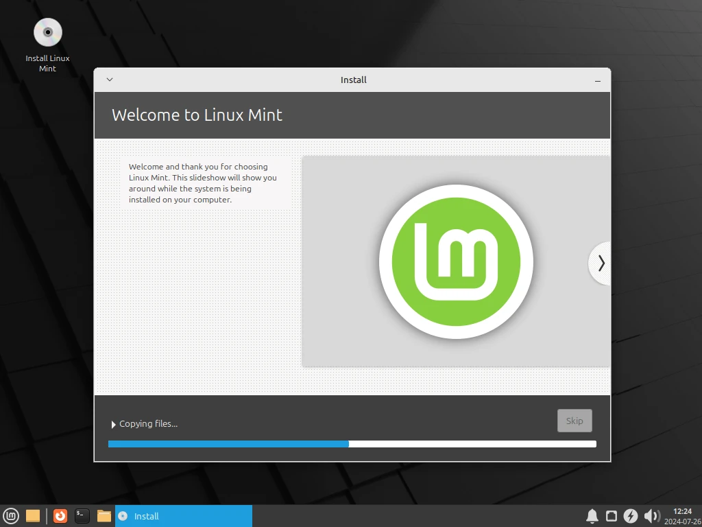 Linux Mint Installation Progress