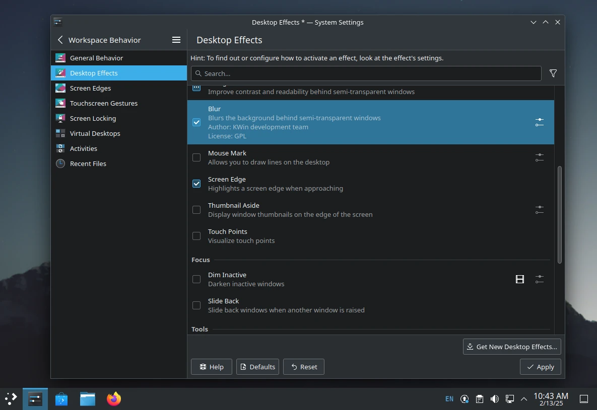 Enable KDE Desktop Effects
