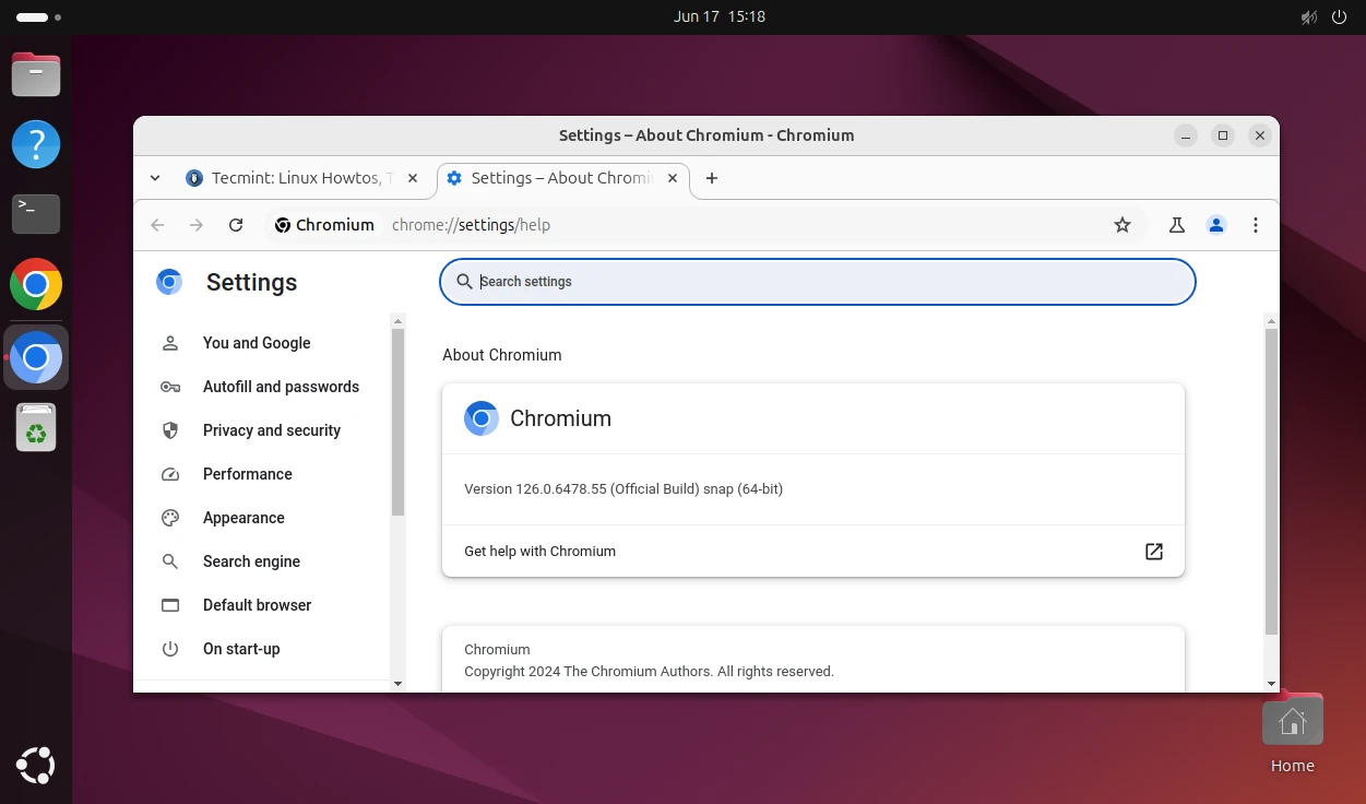 Running Chromium in Ubuntu