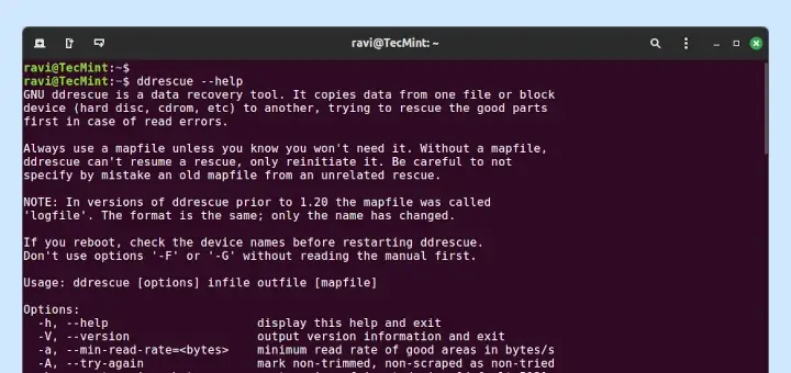 ddresice Recover Data in Linux