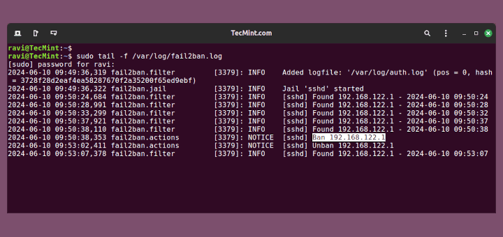 Install Fail2Ban in Ubuntu 24.04
