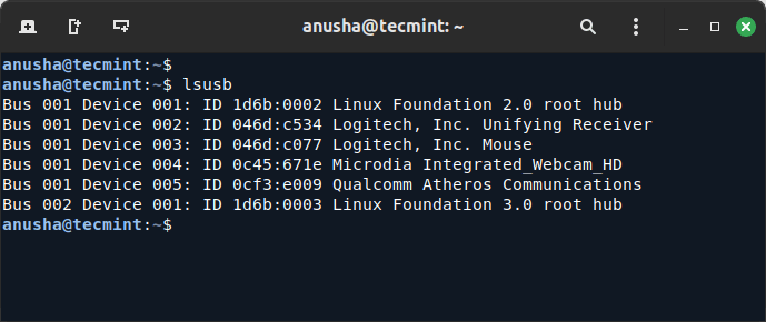 lsusb - List Connected Devices